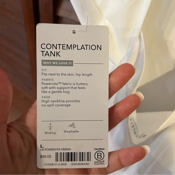 Athleta Contemplation Tank Top White Glow Size L - Picture 7 of 7